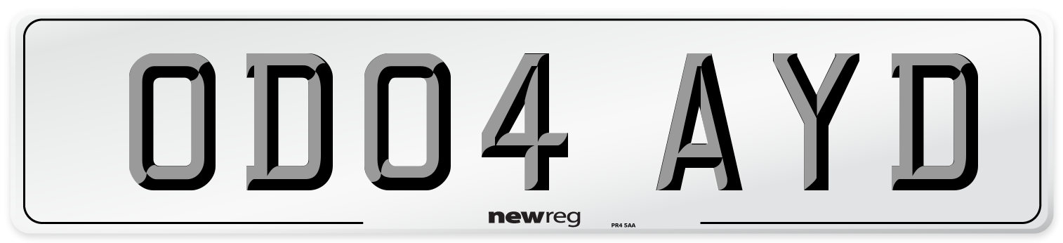 OD04 AYD Number Plate from New Reg